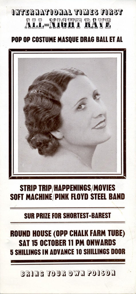 Detail of International Times All Night Rave Invite by Anonymous