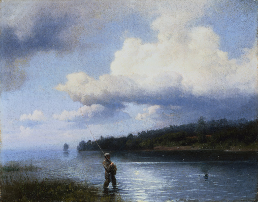 Detail of Fly Fishing by Herman Herzog