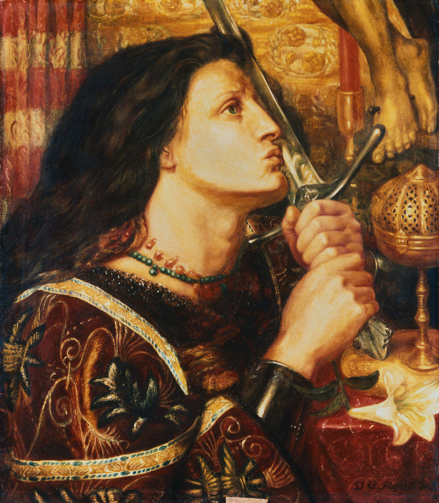 Detail of Joan of Arc Kissing the Sword of Deliverance by Dante Gabriel Rossetti