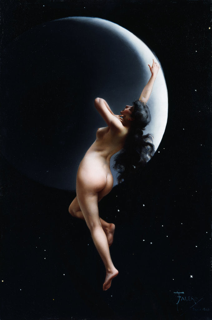 Detail of The Moon Nymph by Luis Ricardo Falero