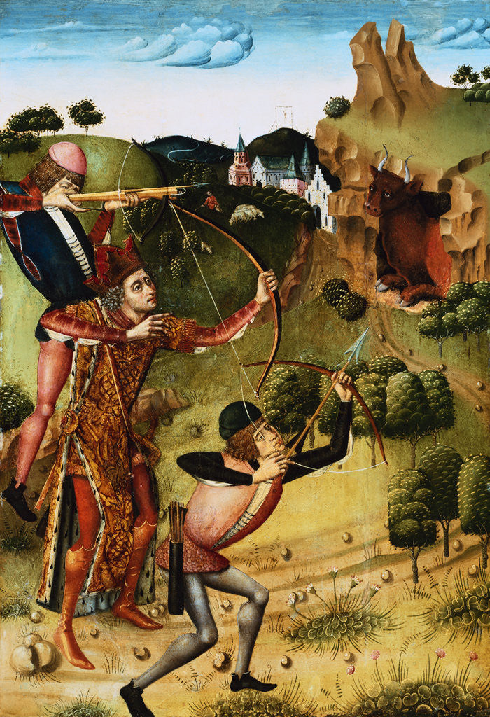 Detail of The Shooting of the Bull on Monte Gargano by the School of Fernando Gallego by Anonymous