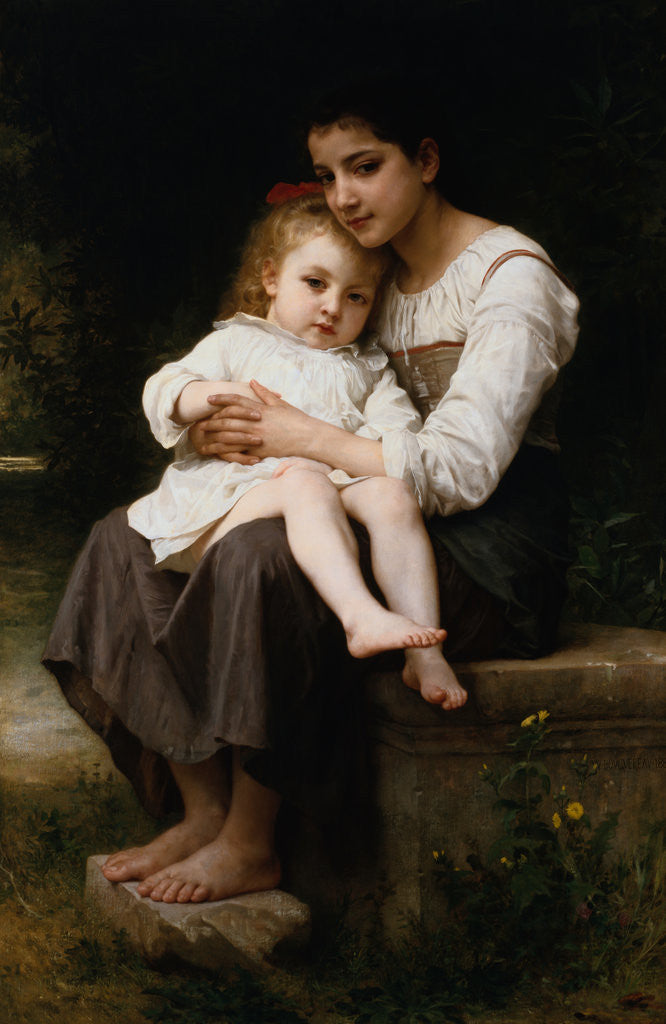 Detail of The Elder Sister by William Adolphe Bouguereau