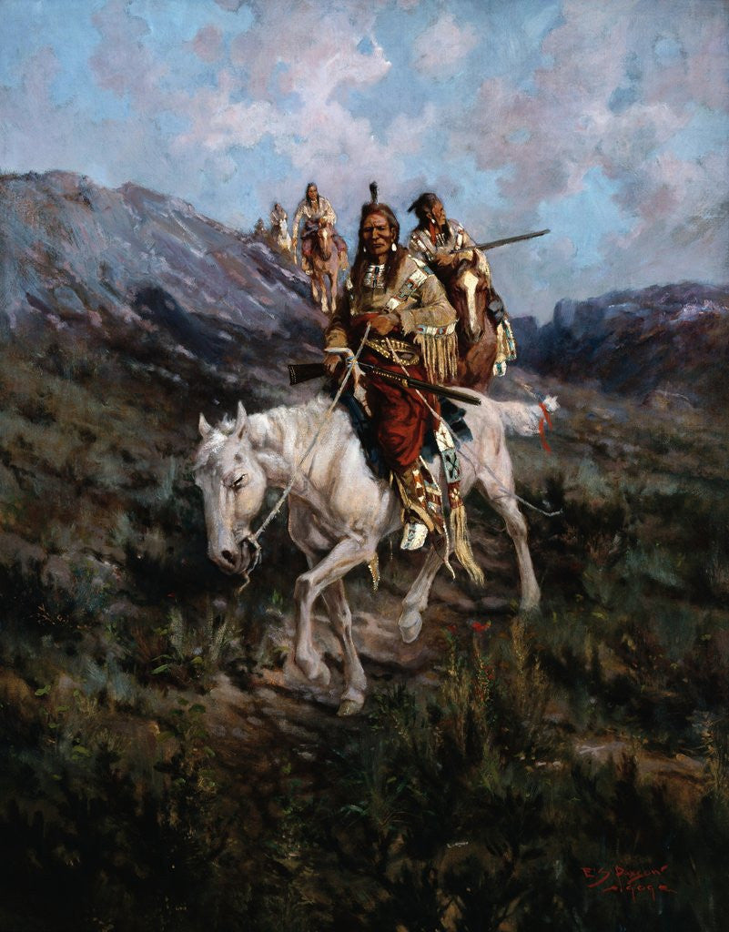 Detail of Visit to Another Tribe by Edgar Samuel Paxson