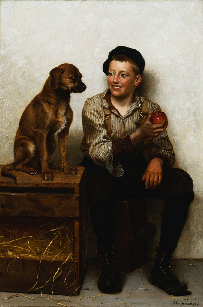Detail of Teasing the Pup by John George Brown
