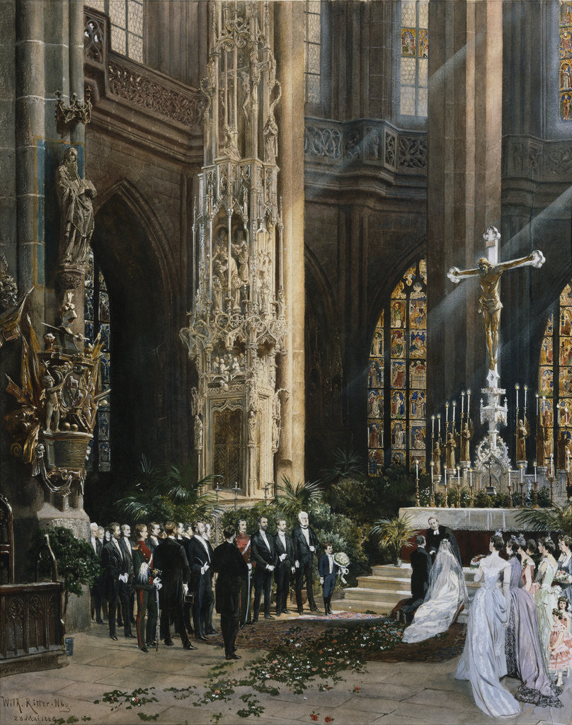 Detail of A Wedding, Jacobi Church, Nuremberg by Wilhelm Ritter