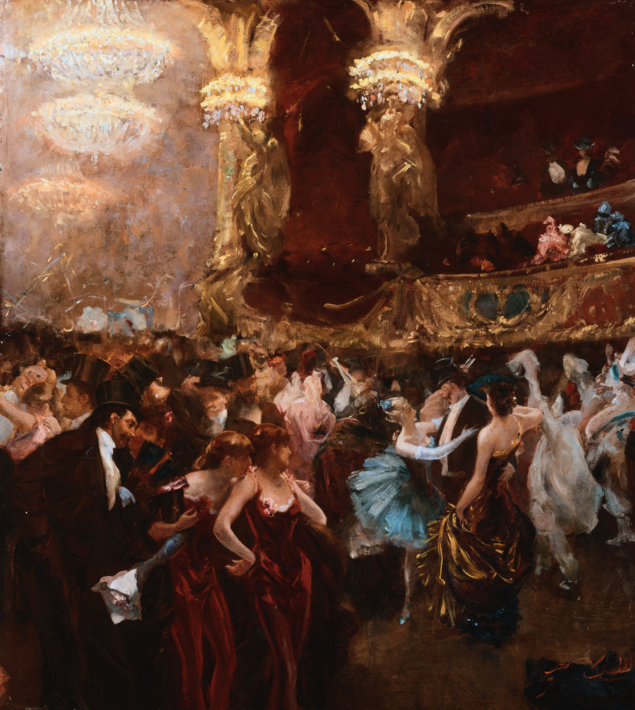 Detail of Le Bal Masque a L'Opera by Charles Hermans