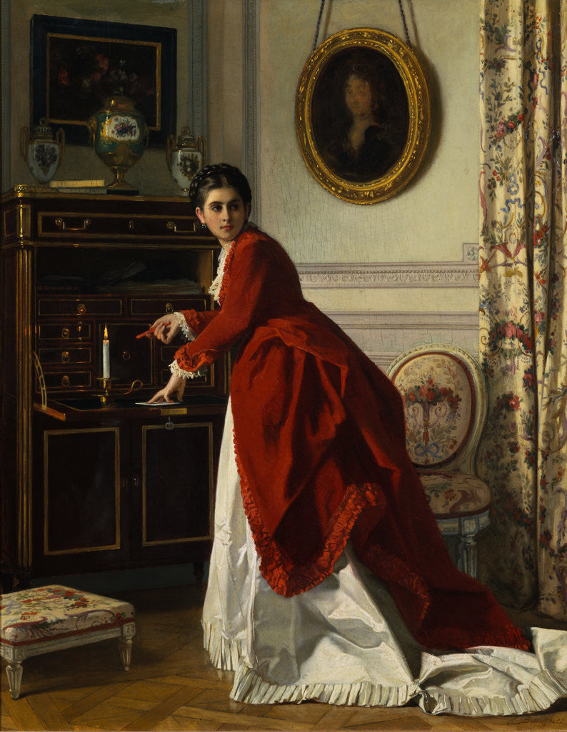 Detail of The Letter by Charles Baugniet