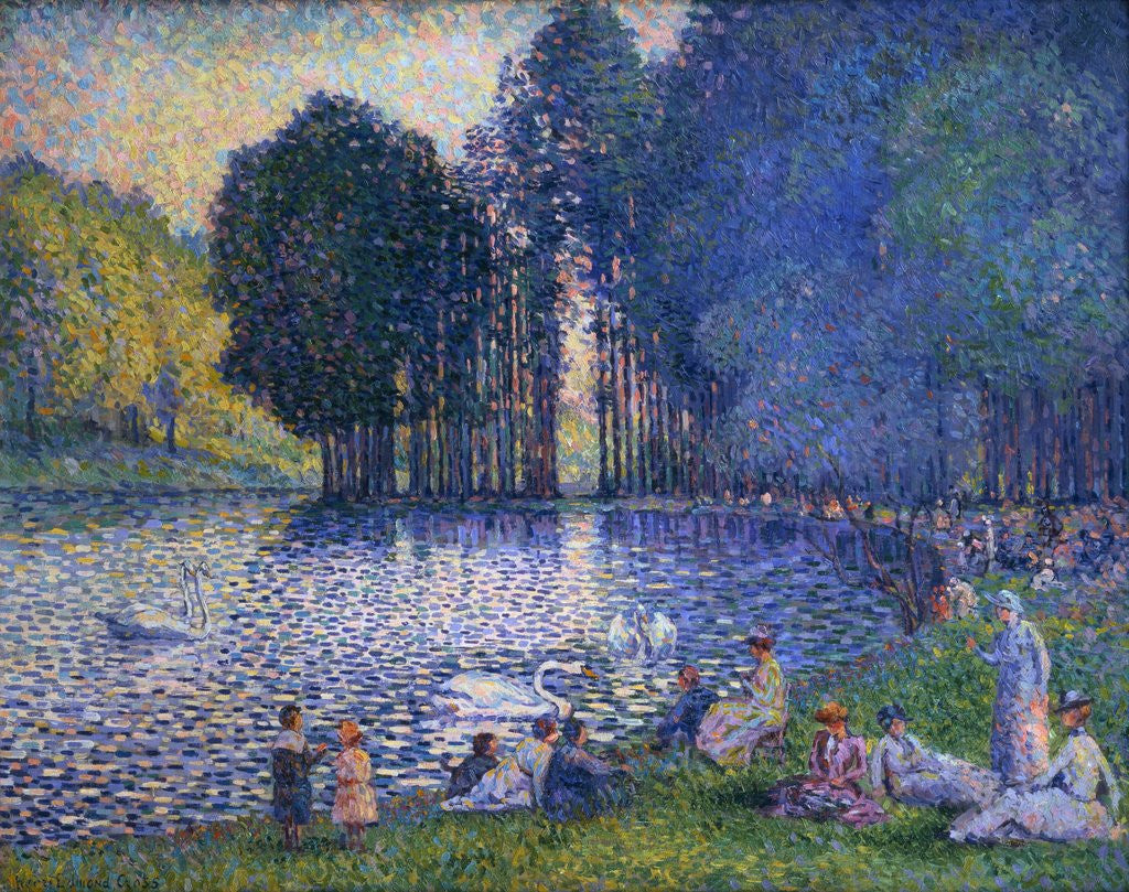 Detail of The Lake of the Forest of Boulogne by Henri Edmond Cross