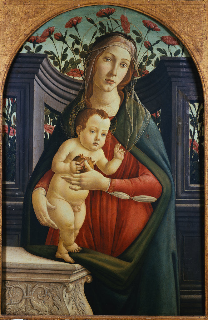 Detail of The Madonna and Child in a Niche Decorated with Roses by the Studio of Sandro Botticelli by Anonymous