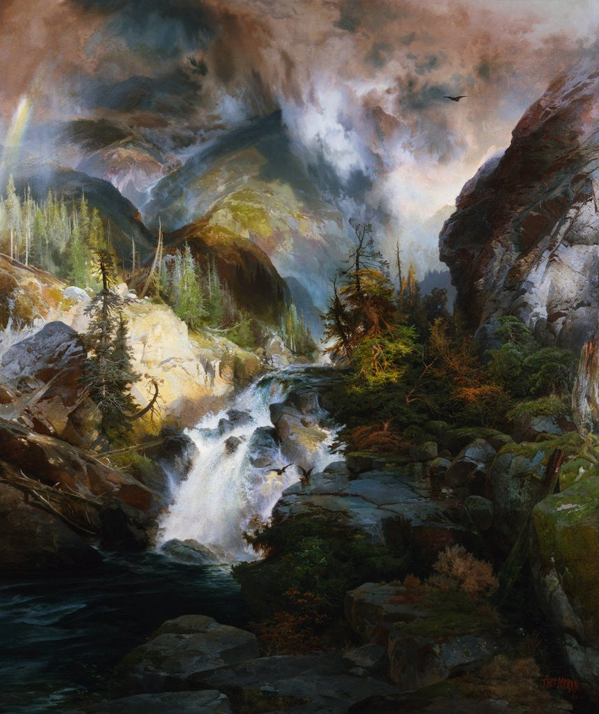 Detail of Children of the Mountain by Thomas Moran