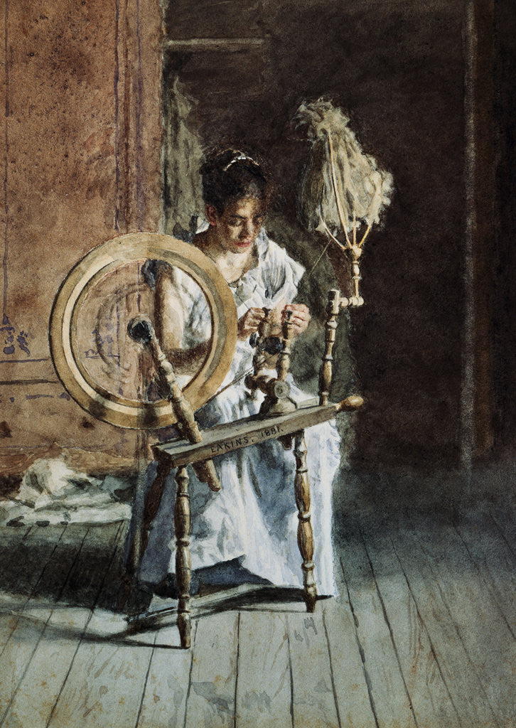 Detail of Spinning by Thomas Cowperthwait Eakins