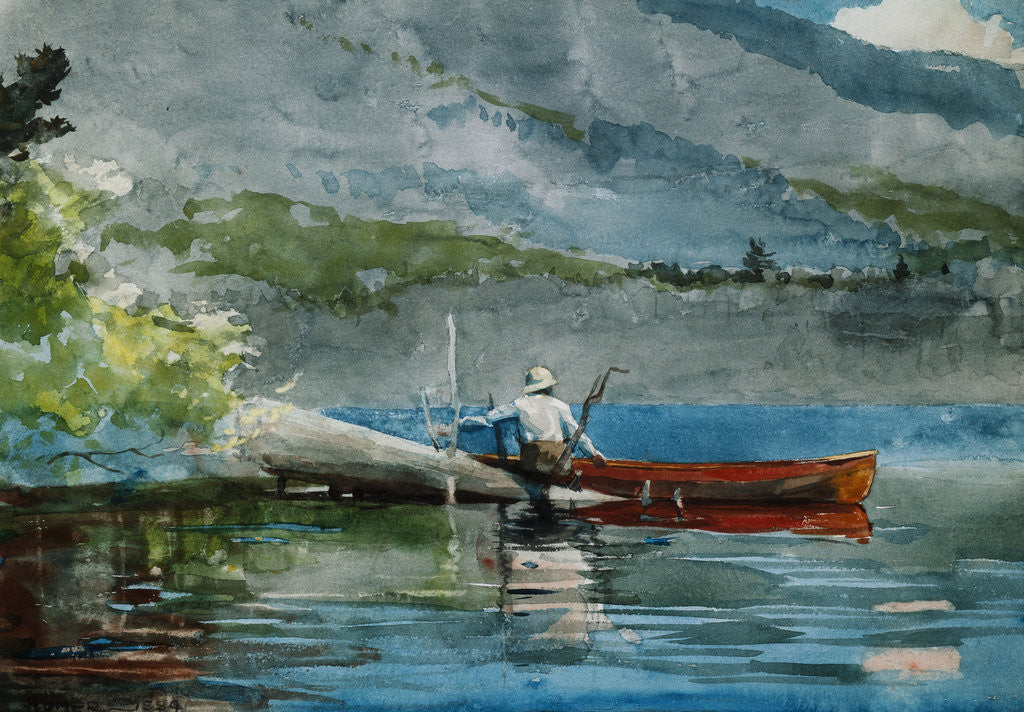 Detail of The Red Canoe by Winslow Homer