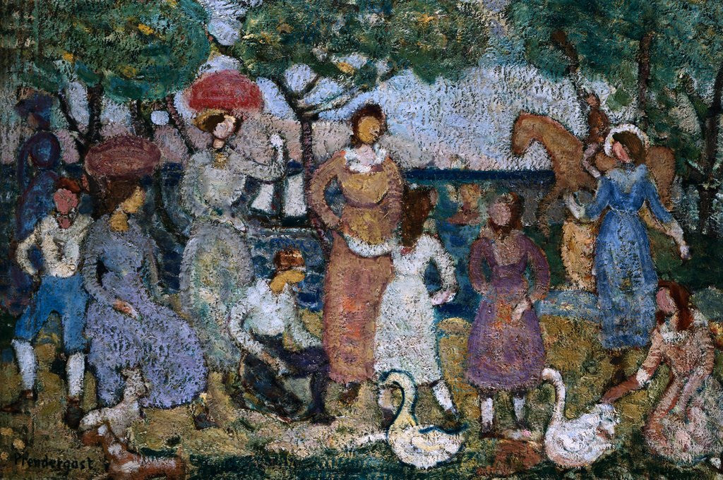 Detail of Promenade #2 by Maurice Brazil Prendergast