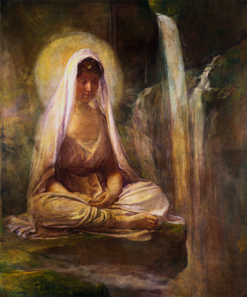 Detail of Kwannon Meditating on Human Life by John La Farge