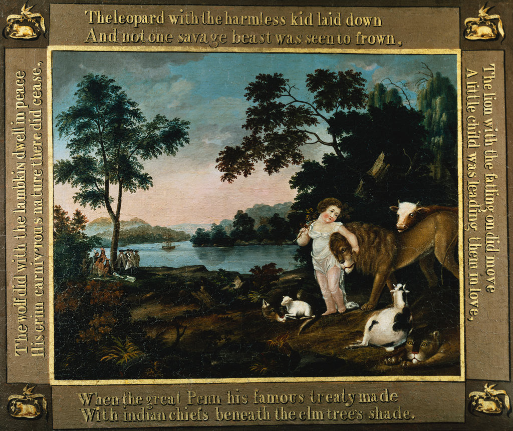 Detail of Peaceable Kingdom by Edward Hicks