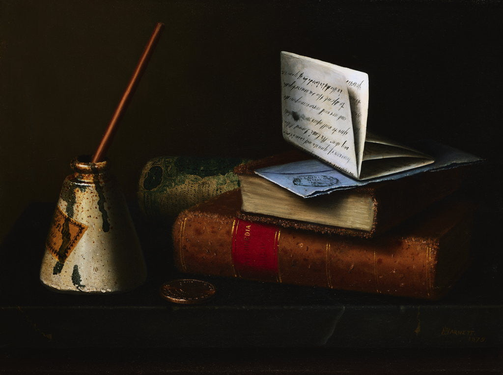 Detail of Still Life with Letter to Mr. Lask by William Michael Harnett