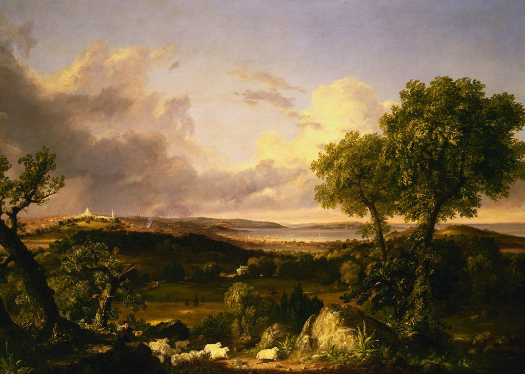 Detail of View of Boston by Thomas Cole