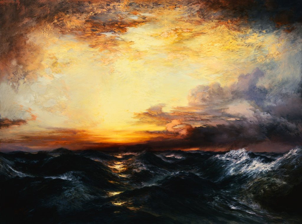Detail of Pacific Sunset by Thomas Moran