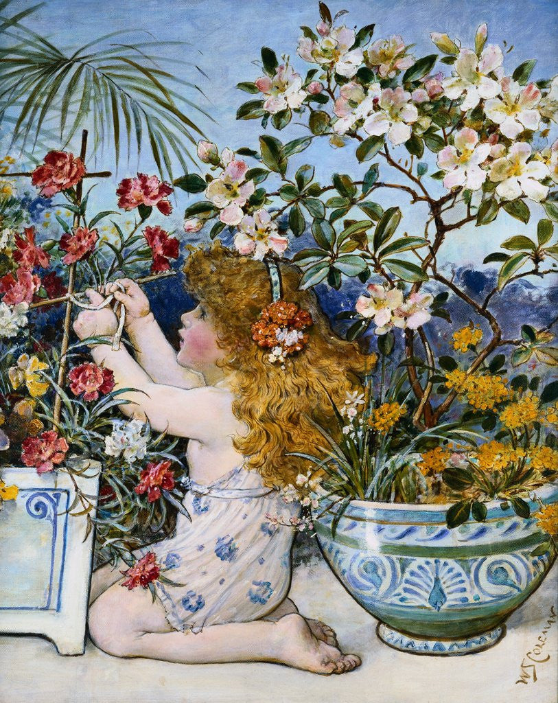 Detail of The Flower Girl by William Stephen Coleman