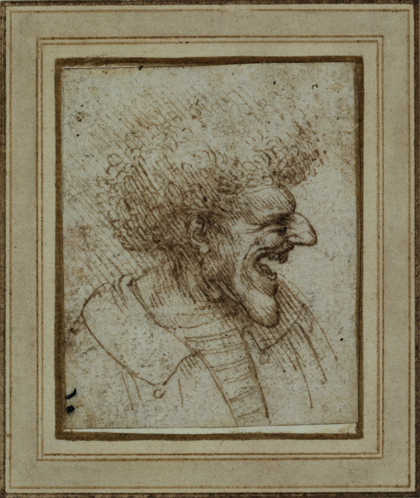 Detail of Caricature of a Laughing Man by Leonardo da Vinci