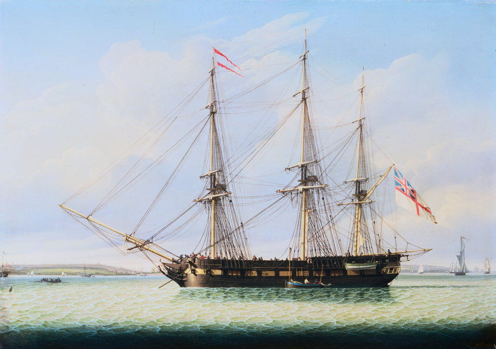 Detail of Sloop on the Mersey by Robert Salmon