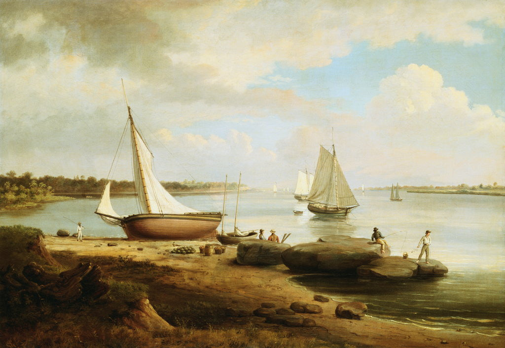 Detail of View on the Delaware by Thomas Birch