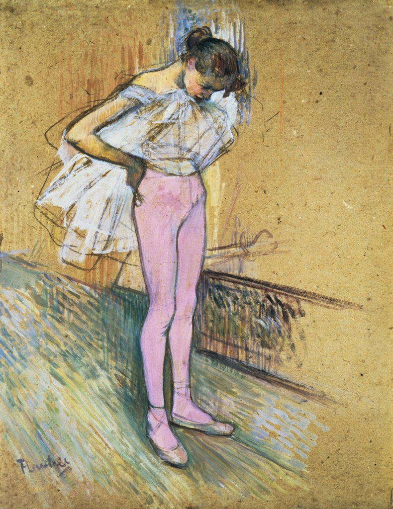 Detail of Danseuse Ajustant son Maillot (Le Premier Maillot) by Henri de Toulouse-Lautrec