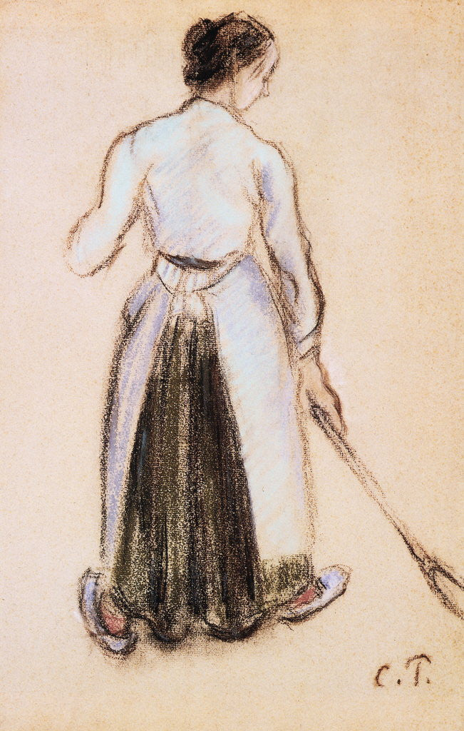 Detail of Etude pour Faneuses a Eragny by Camille Pissarro