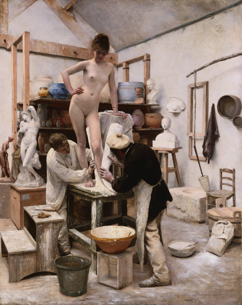 Detail of A Casting From Life by Edouard Joseph Dantan