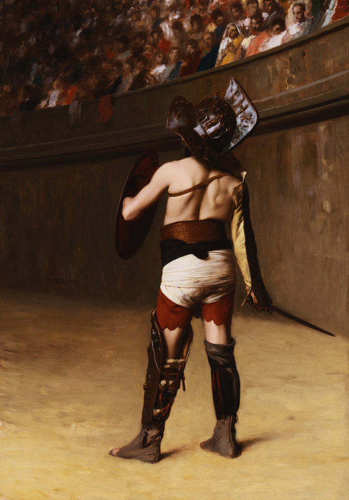 Detail of Mirmillon (A Gallic Gladiator) by Jean Leon Gerome
