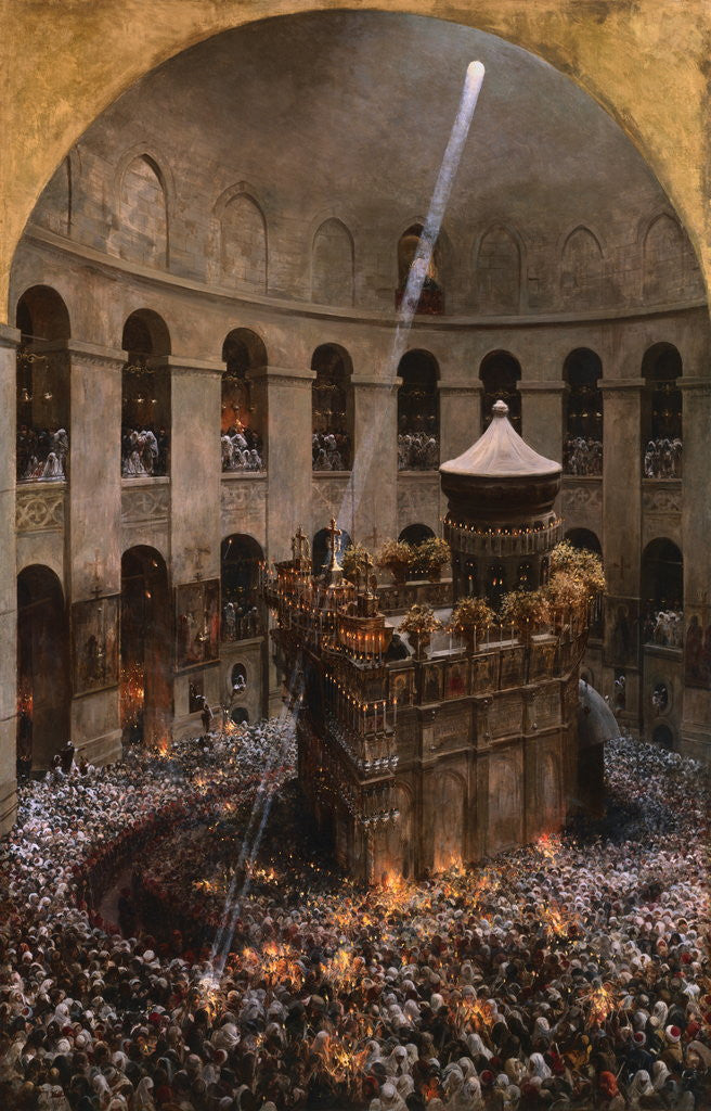 Detail of The Sacred Fire of Jerusalem by Eugene Alexis Girardet