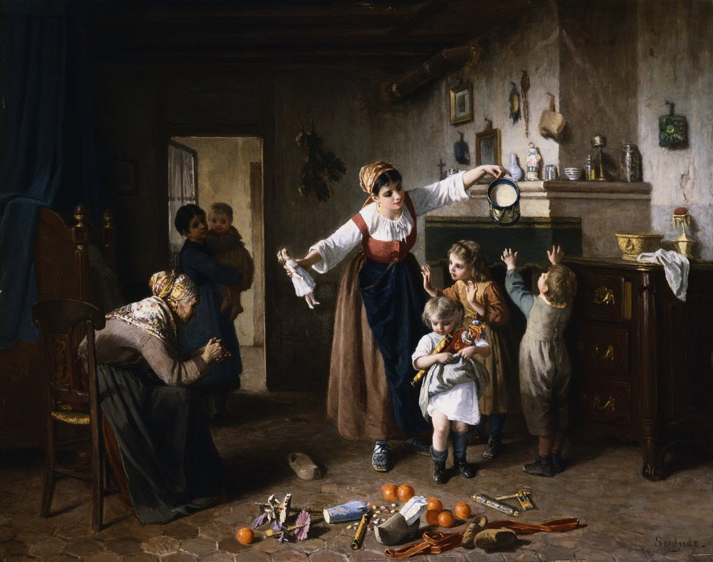 Detail of Christmas Morning by Paul Seignac