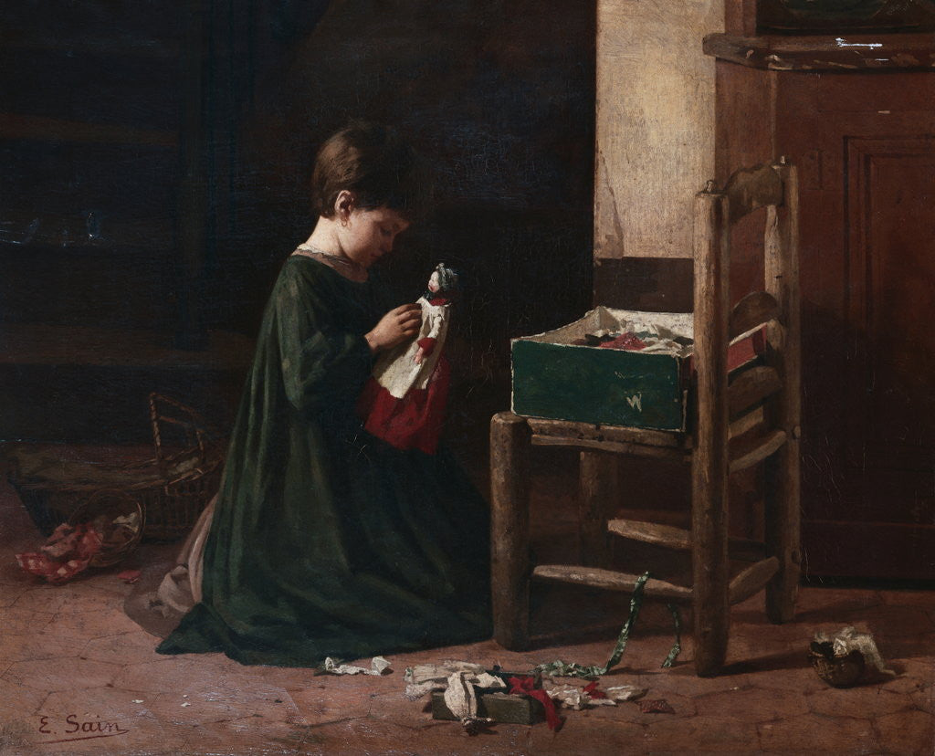 Detail of Dressing Up the Doll by Edouard Alexandre Sain
