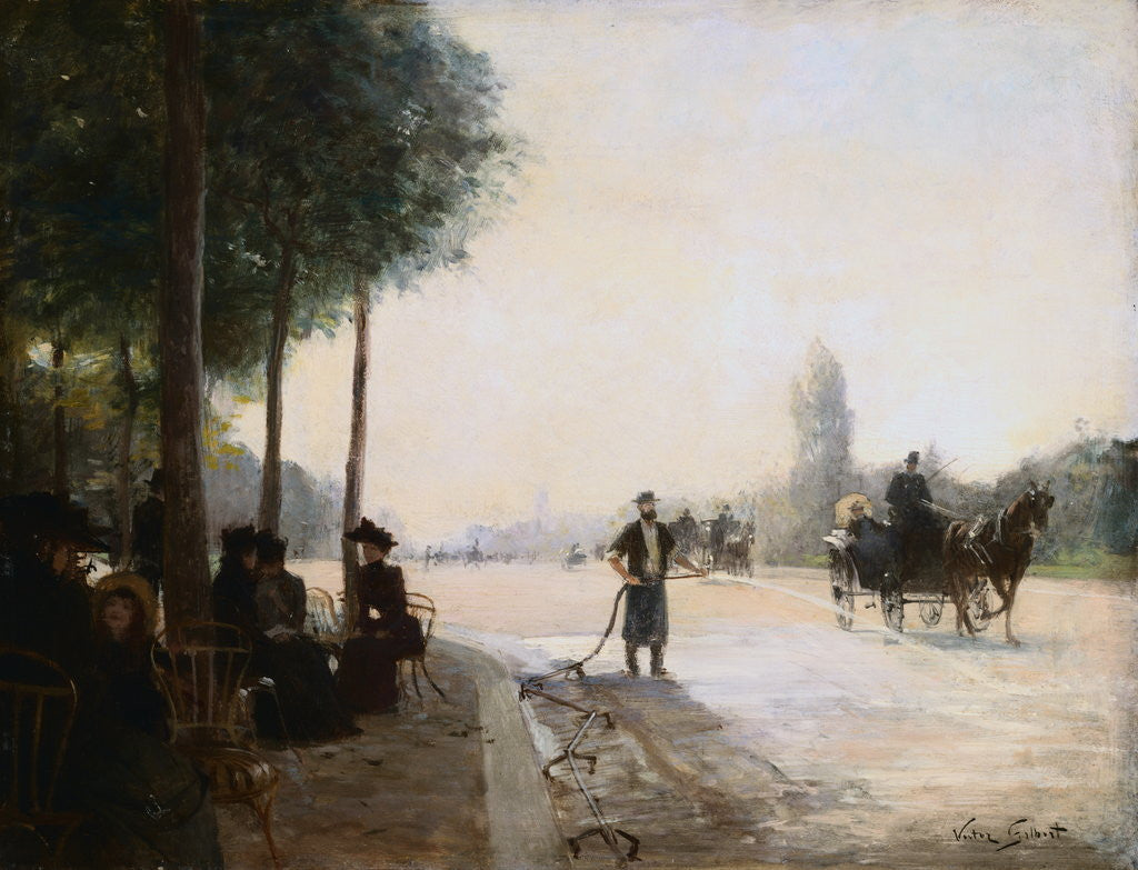 Detail of The Champs Elysees, Paris by Victor Gilbert