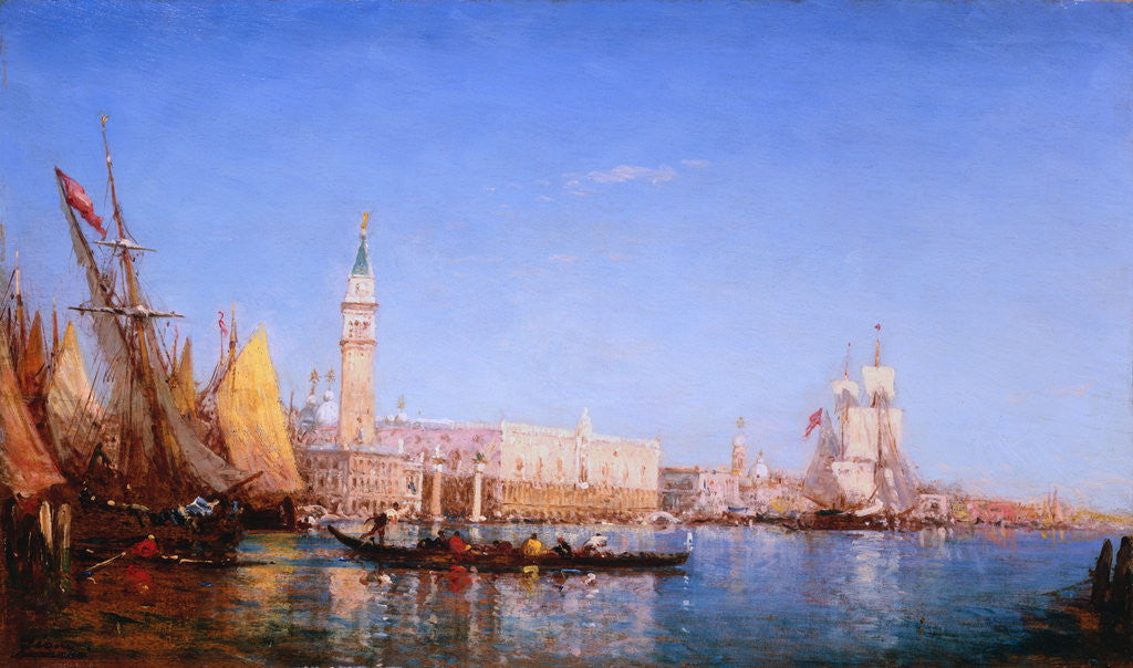 Detail of The Grand Canal, Venice by Felix Francois Georges Philbert Ziem