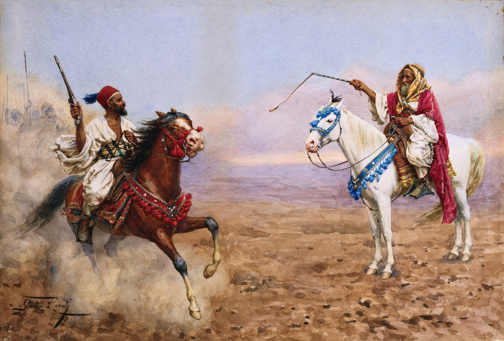 Detail of Arab Horsemen by Giulio Rosati