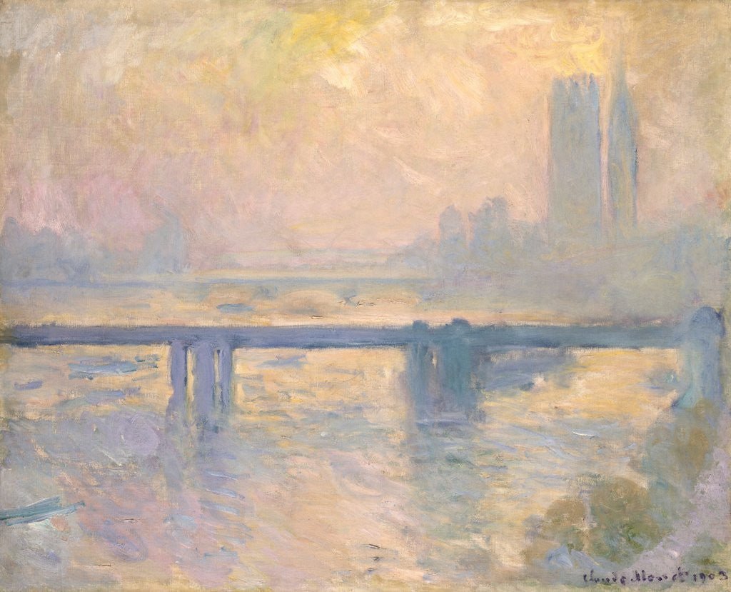 Detail of Charing Cross Bridge at the Houses of Parliament by Claude Monet