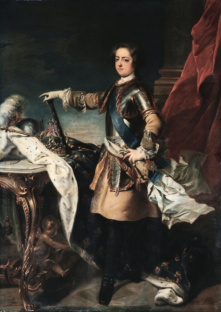 Detail of Portrait of Louis XV by Jean-Baptiste van Loo