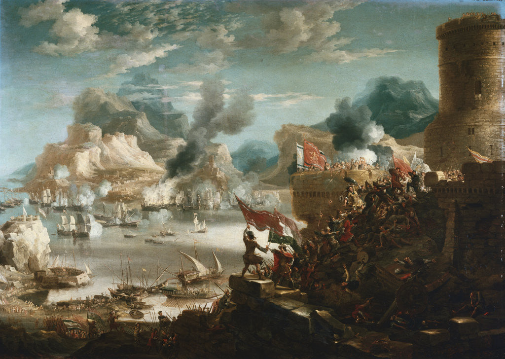 Detail of A Battle Scene, Said to be the Siege of Crete by Jan Peeters