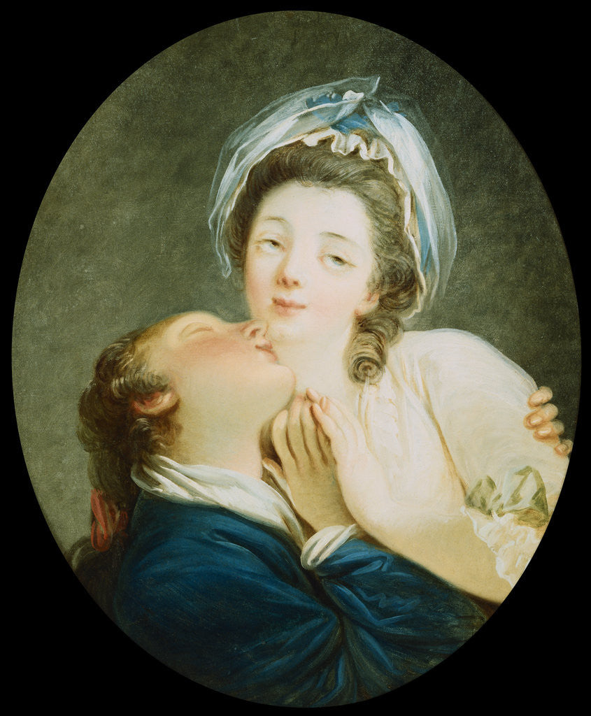 Detail of Young Lovers [one of a pair] from the School of Fragonard by Anonymous