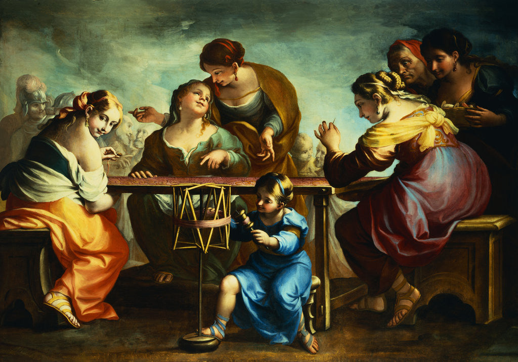 Detail of The Sewing School by Paolo Gerolamo Piola