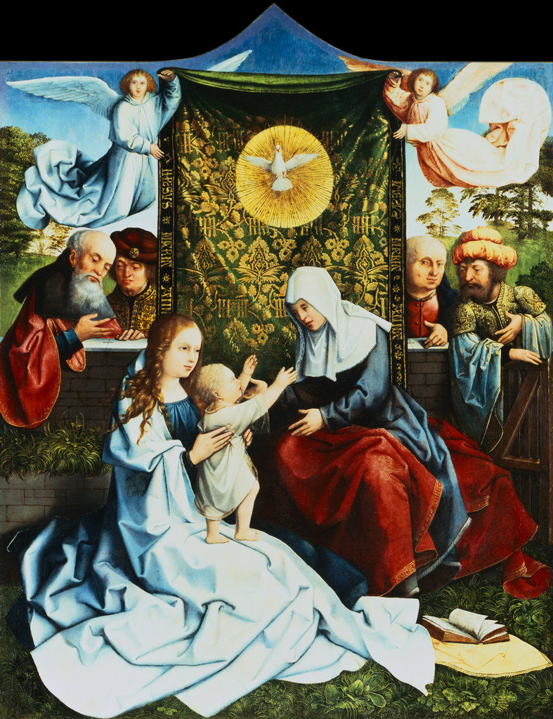 Detail of The Madonna and Child with Saint Anne, Surrounded by Angels and Donors by Bernaert van Orley