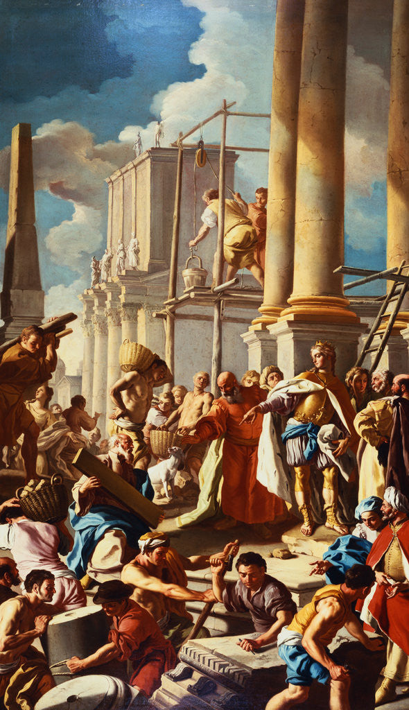 Detail of Robert of Anjou Constructing the Church of Santa Chiara, Naples by Francesco de Mura