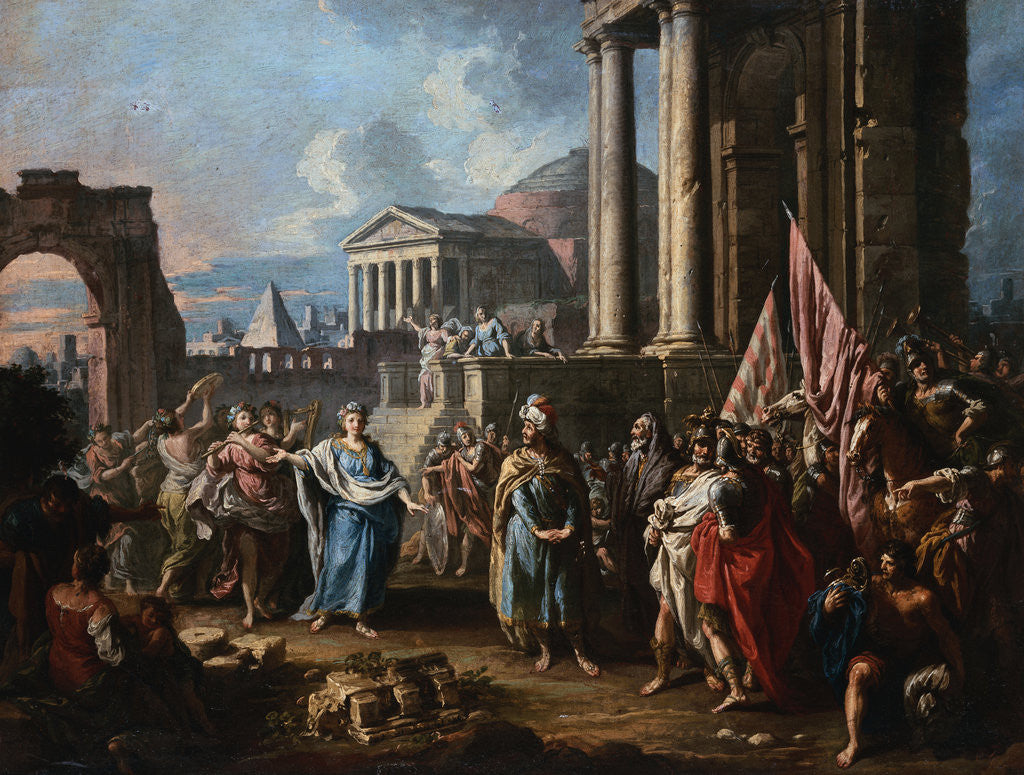 Detail of The Return of Alexander the Great to Rome by Francesco Fontebasso