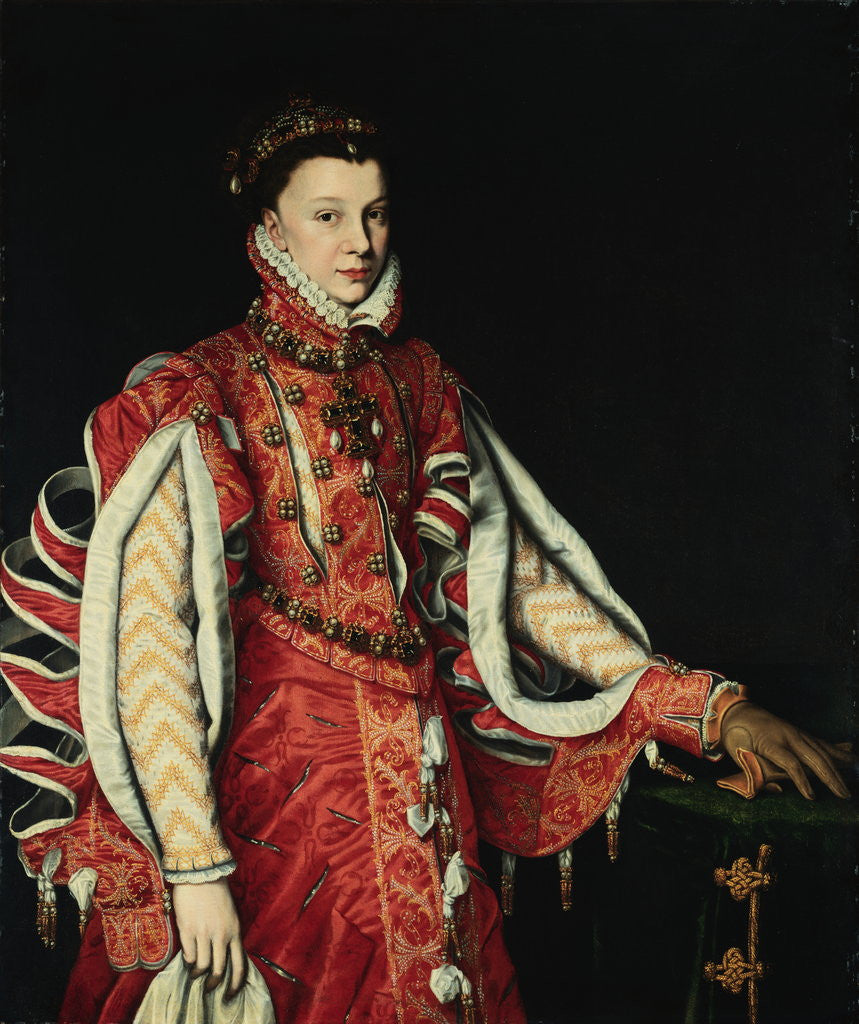 Detail of Portrait of a Lady, Elisabeth of Valois attributed to Alonso Sanchez Coello by Anonymous