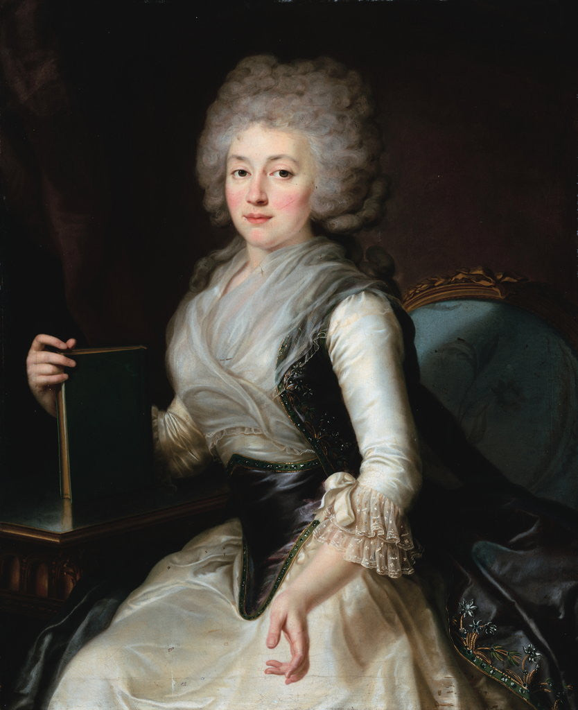 Detail of Portrait of Madame Zouboff by Jean Louis Voille