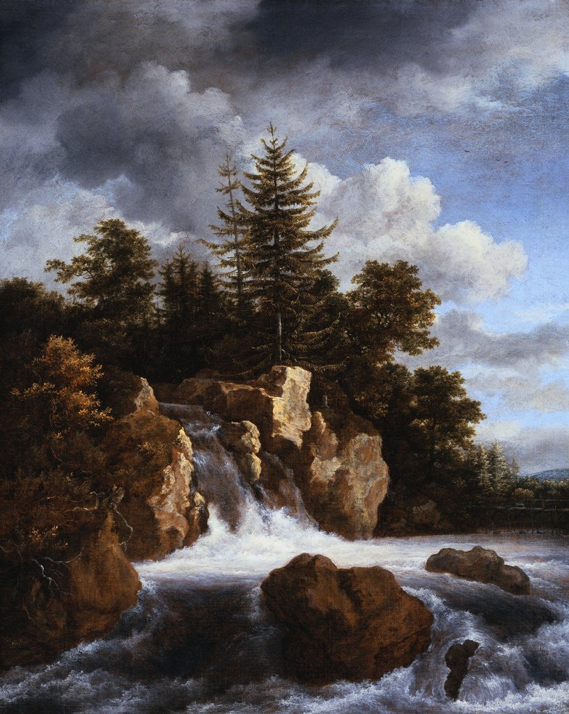 Detail of A Waterfall in a Wooded Landscape by Jacob van Ruisdael