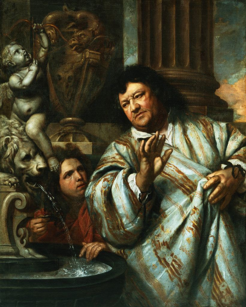 Detail of Portrait of Admiral Cornelius Tromp and an Attendant Beside a Fountain by Hieronymus van Orley III