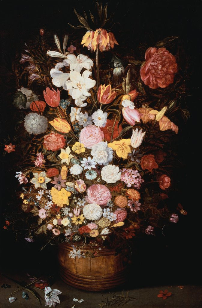 Detail of A Crown Imperial, a Peony and Other Flowers in a Wooden Tub with Butterflies and Beetles by Jan Brueghel the Younger