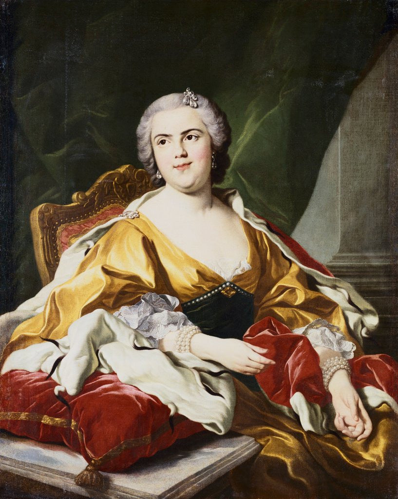 Detail of Portrait of Louise Elisabeth de Bourbon, Duchess of Parma by Louis-Michel van Loo